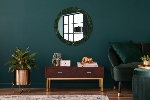 Round decorative mirror Green marble