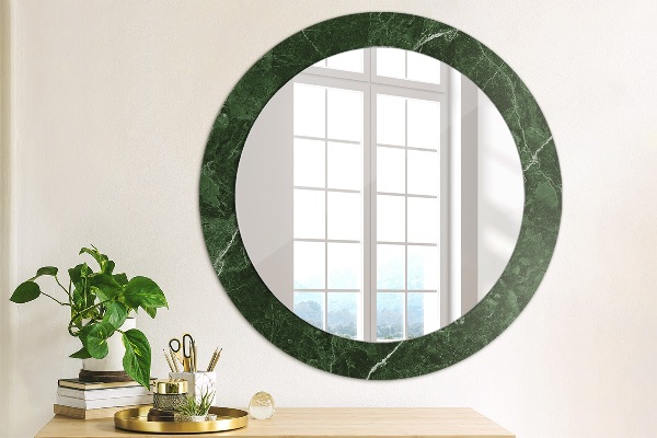 Round decorative mirror Green marble