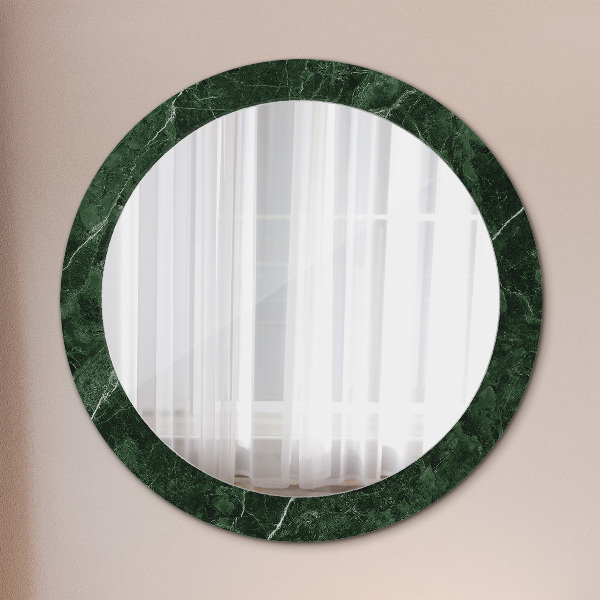 Round decorative mirror Green marble