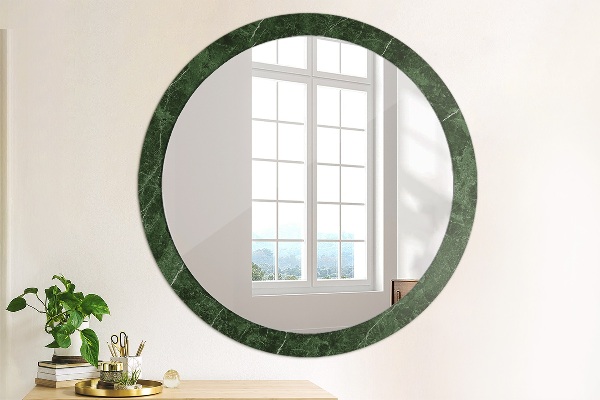 Round decorative mirror Green marble