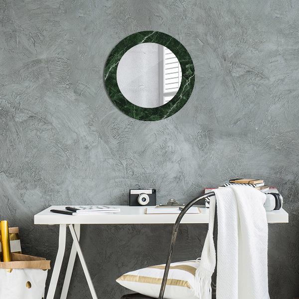 Round decorative mirror Green marble
