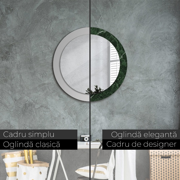Round decorative mirror Green marble