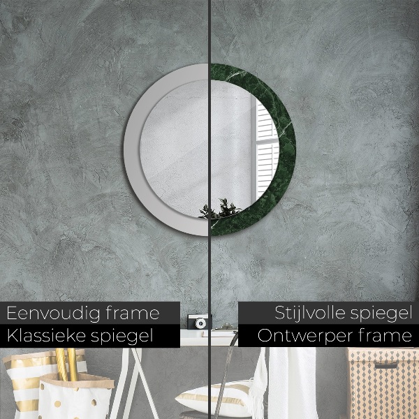 Round decorative mirror Green marble