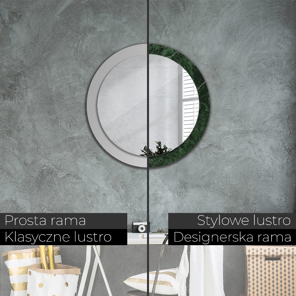 Round decorative mirror Green marble