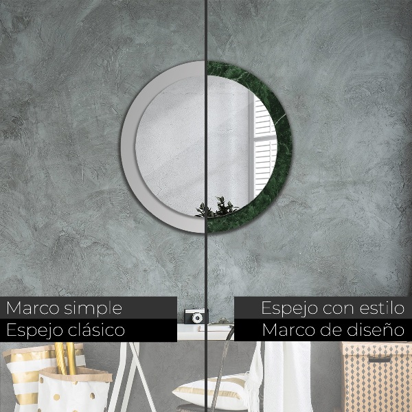 Round decorative mirror Green marble