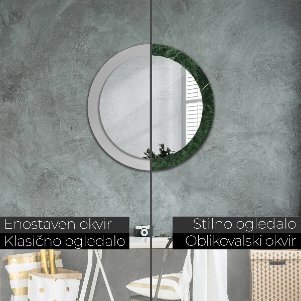 Round decorative mirror Green marble