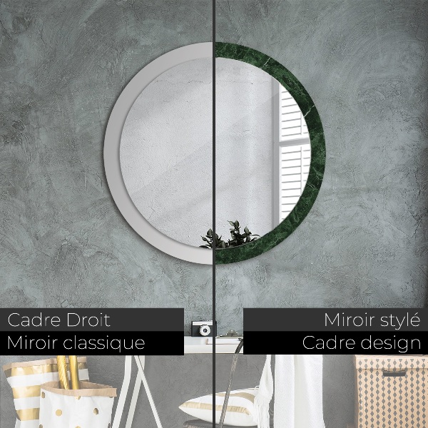 Round decorative mirror Green marble
