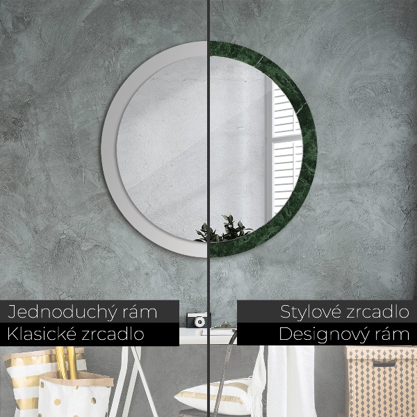 Round decorative mirror Green marble