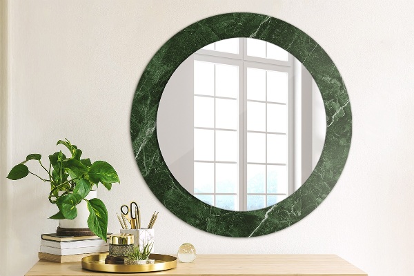 Round decorative mirror Green marble