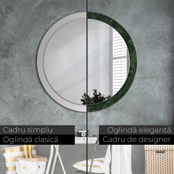 Round decorative mirror Green marble