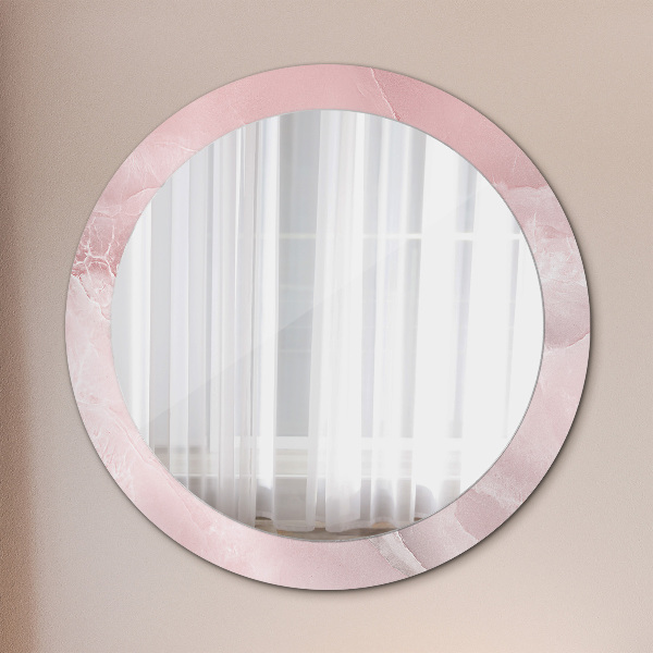 Round decorative mirror Pink stone