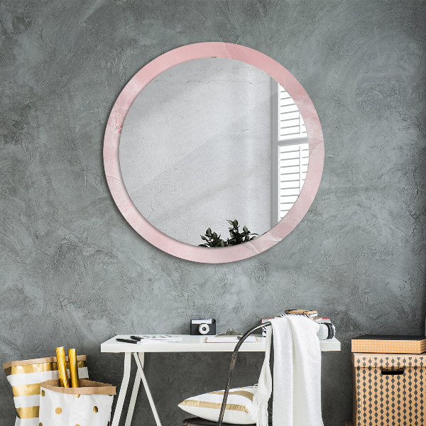Round decorative mirror Pink stone