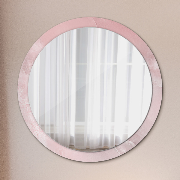 Round decorative mirror Pink stone