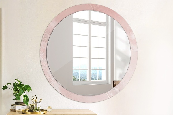 Round decorative mirror Pink stone