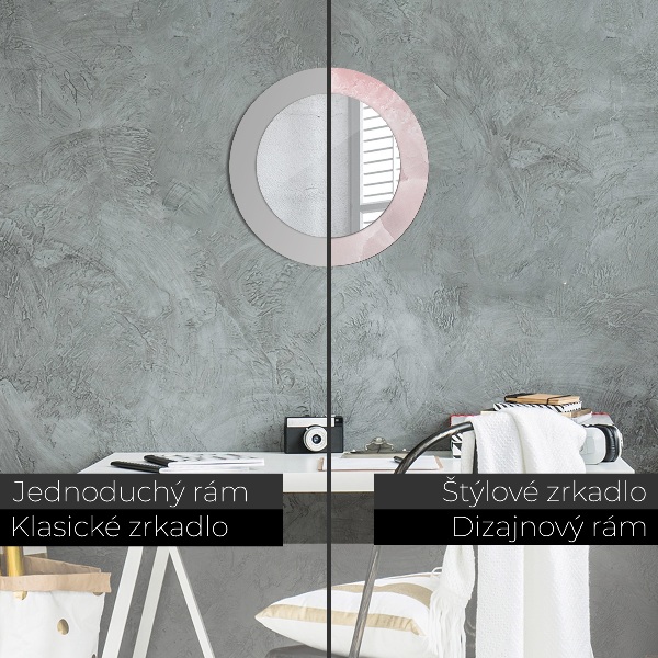 Round decorative mirror Pink stone