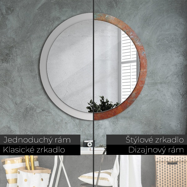 Round wall mirror design Rusty metal