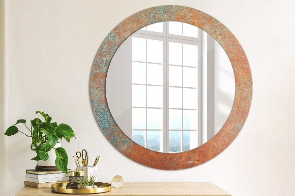 Round wall mirror design Rusty metal