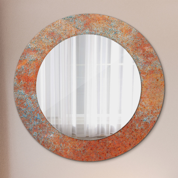 Round wall mirror design Rusty metal