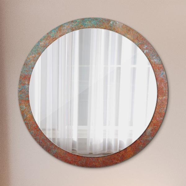 Round wall mirror design Rusty metal