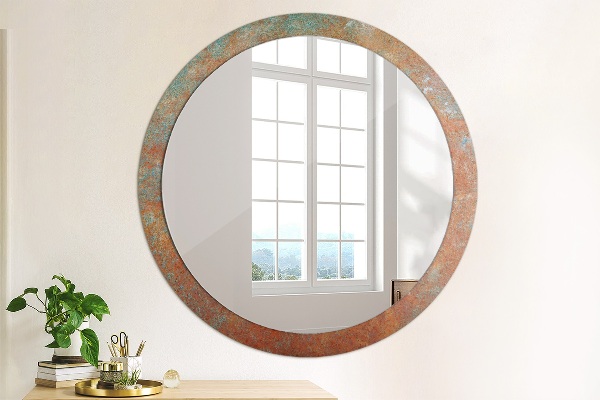 Round wall mirror design Rusty metal