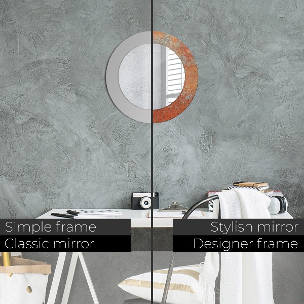 Round wall mirror design Rusty metal