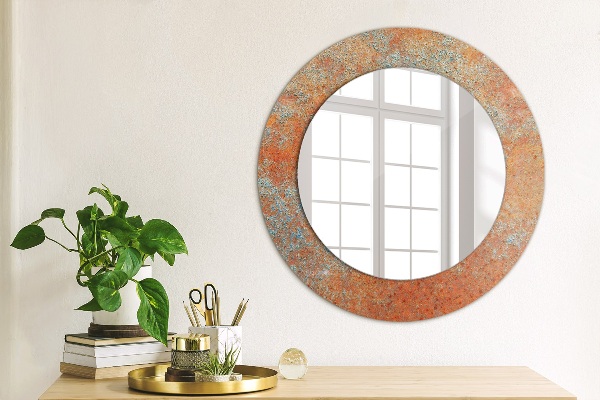 Round wall mirror design Rusty metal