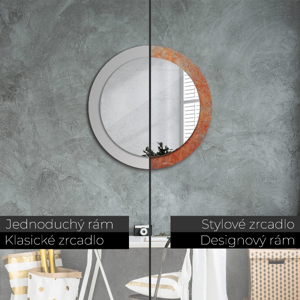 Round wall mirror design Rusty metal