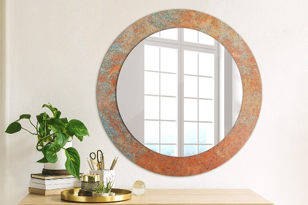 Round wall mirror design Rusty metal