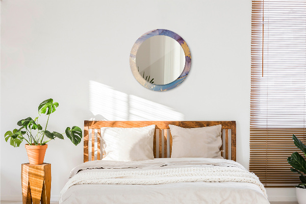 Round wall mirror design Marble stone