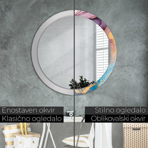Round wall mirror design Marble stone