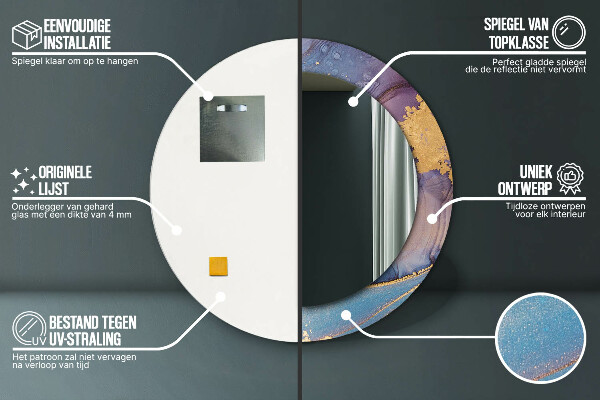 Round wall mirror design Marble stone