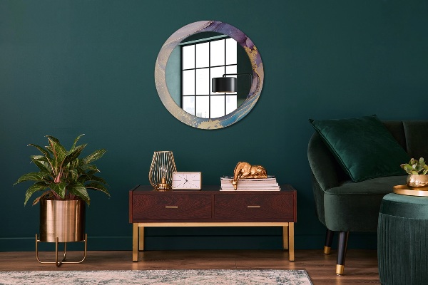 Round wall mirror design Marble stone