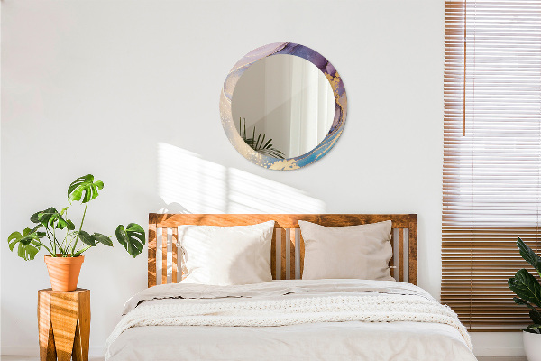 Round wall mirror design Marble stone