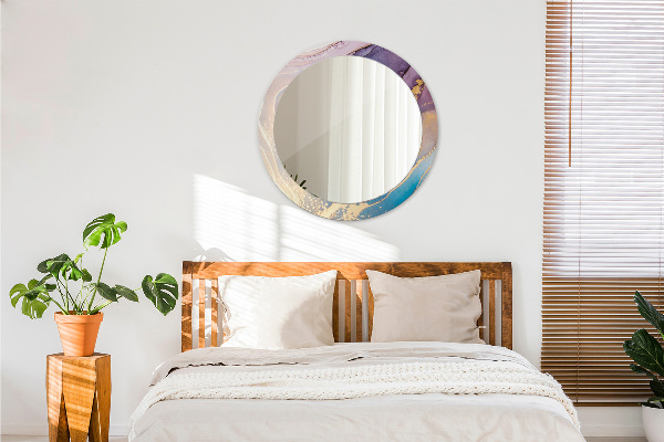 Round wall mirror design Marble stone