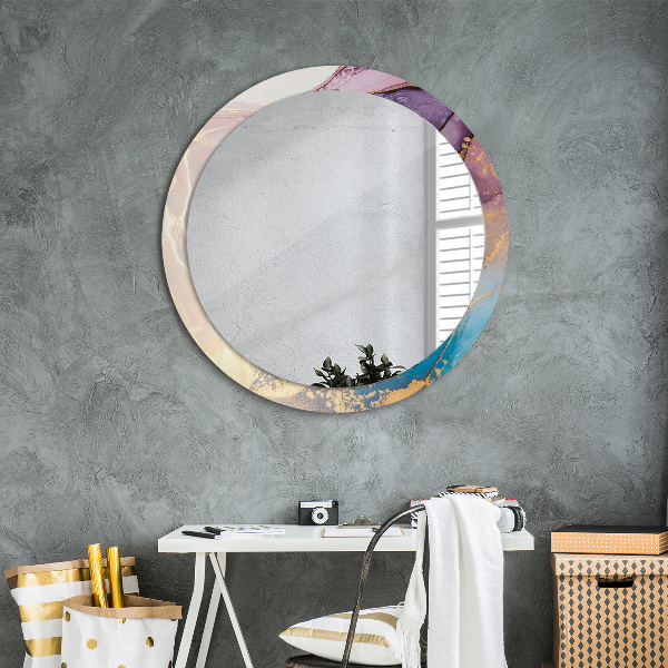 Round wall mirror design Marble stone