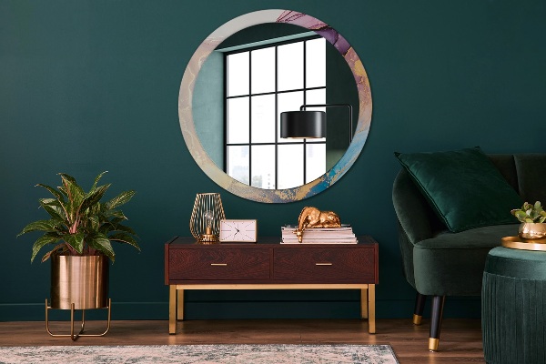 Round wall mirror design Marble stone