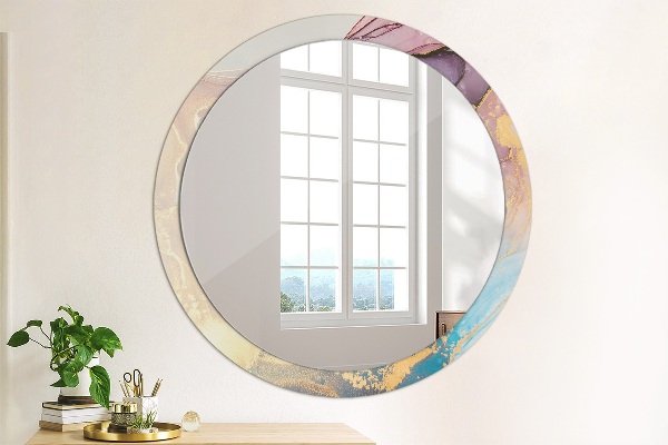 Round wall mirror design Marble stone