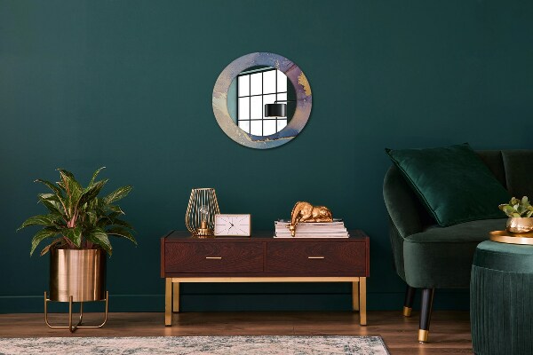 Round wall mirror design Marble stone