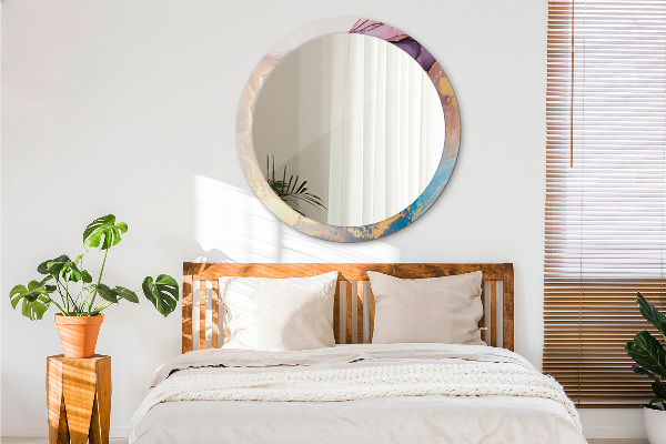 Round wall mirror design Marble stone