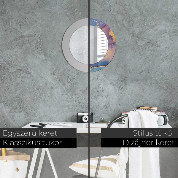 Round wall mirror design Marble stone