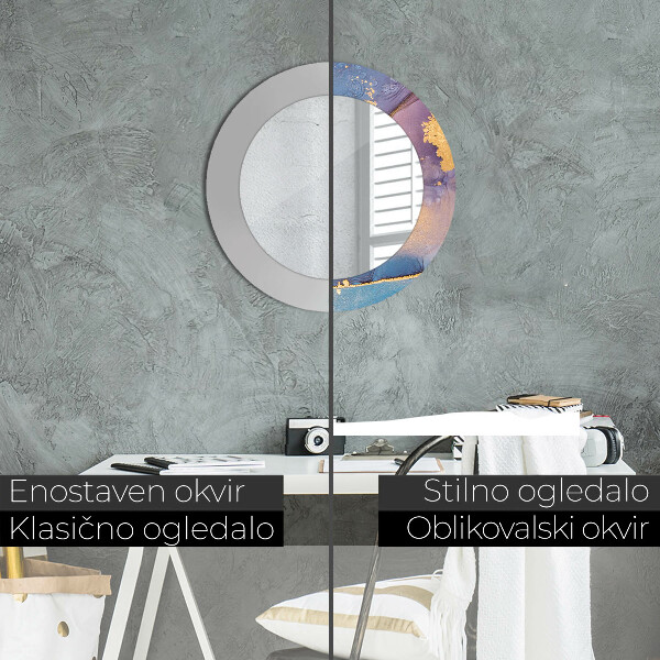Round wall mirror design Marble stone