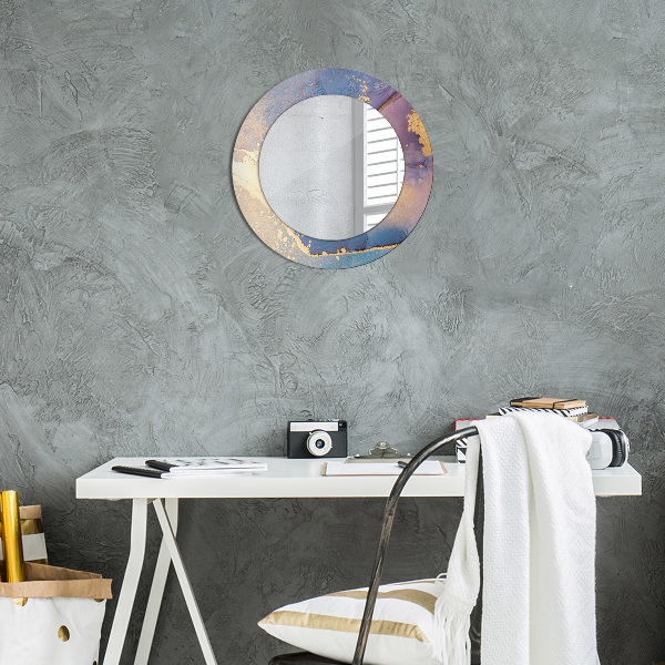 Round wall mirror design Marble stone