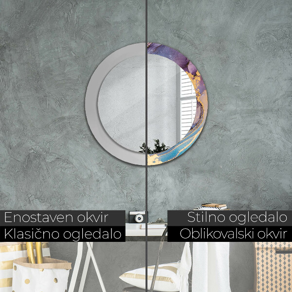 Round wall mirror design Marble stone