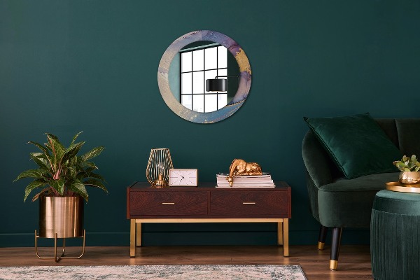 Round wall mirror design Marble stone