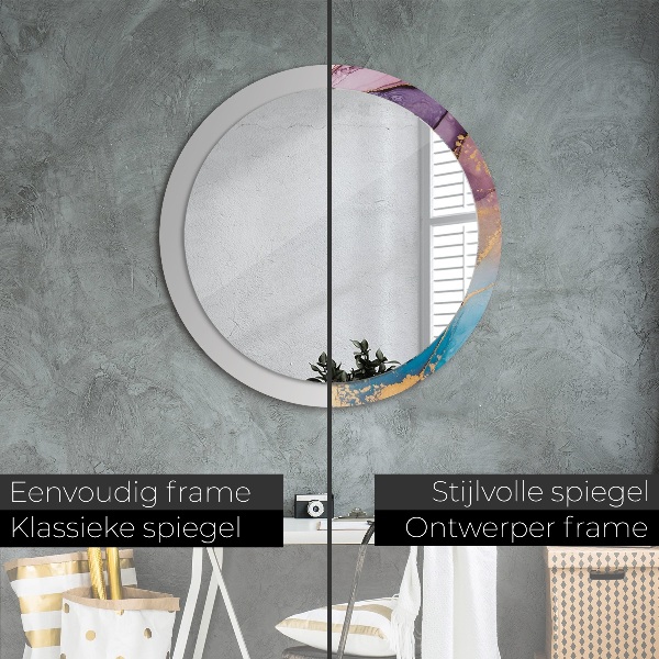 Round wall mirror design Marble stone