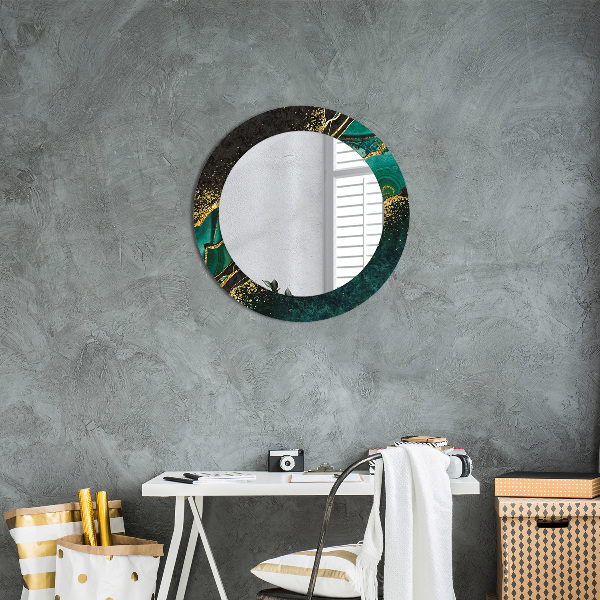 Round wall mirror design Marble green