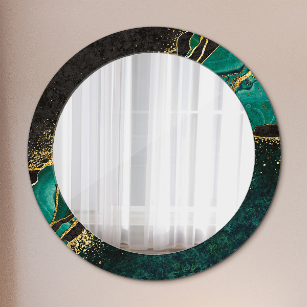 Round wall mirror design Marble green