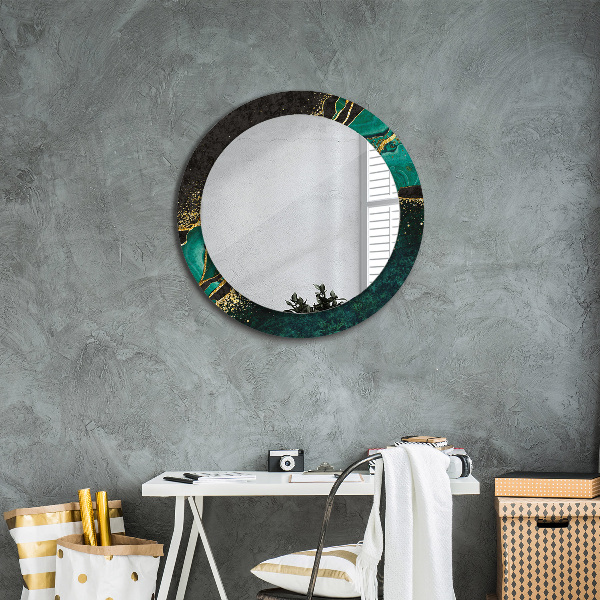Round wall mirror design Marble green