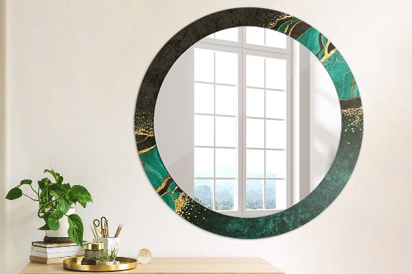 Round wall mirror design Marble green