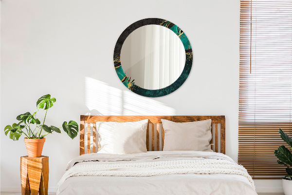 Round wall mirror design Marble green